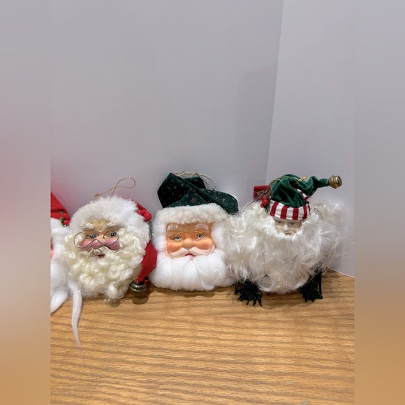 Vintage 80s/90s Santa Claus Face Ornaments Set - Picture 3 of 14